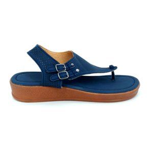 Rosy Womens Perforated Platform Slingback Sandals Navy Blue US 9‎ EUR 42 New